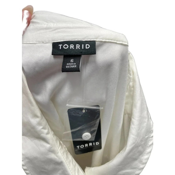 Torrid White‎ Poplin Collared Shirtdress Plus Size 6X - Picture 12 of 13
